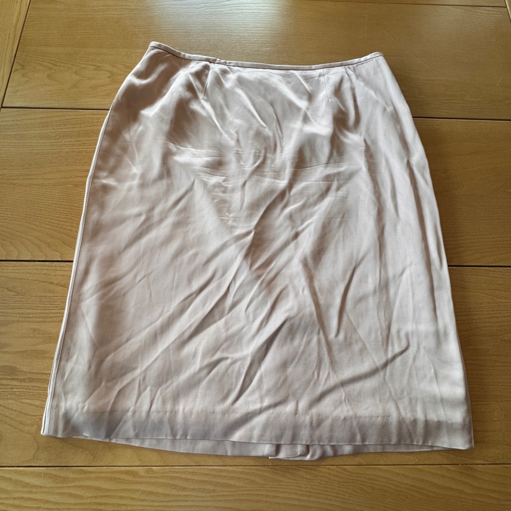 VTG Kasper Pencil Skirt Women 16 Blush Satin Lined Coquette Old Money Soft Girl